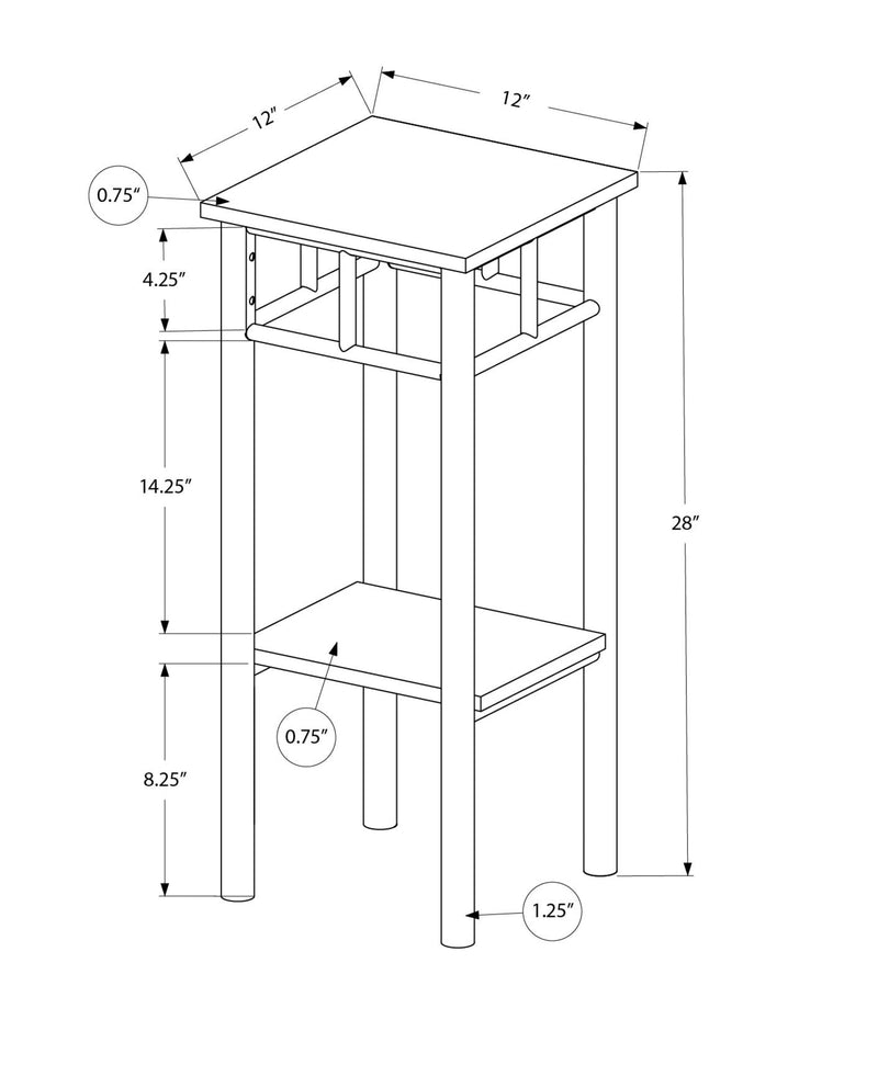 Accent Table - 28"H / White / White Metal - I 3279