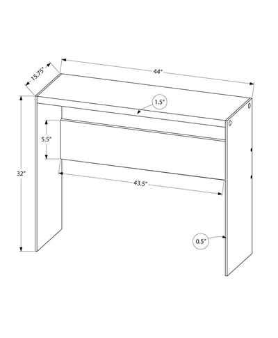 Accent Table - 44"L / Glossy White / Tempered Glass - I 3288