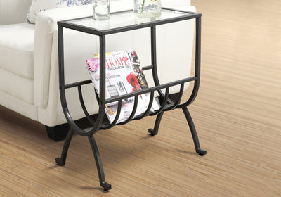 Accent Table - Stardust Brown Metal With Tempered Glass - I 3308