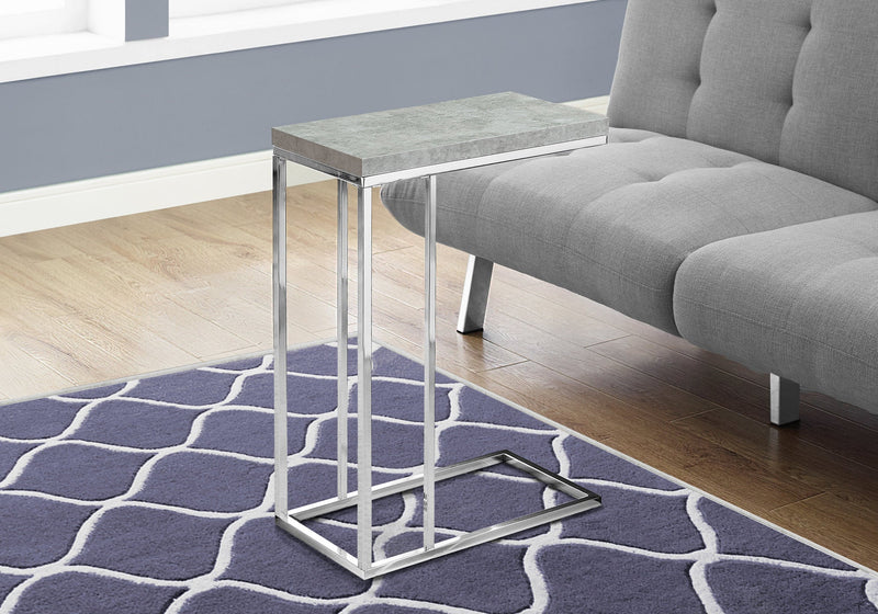 Accent Table - Grey Cement With Chrome Metal - I 3372