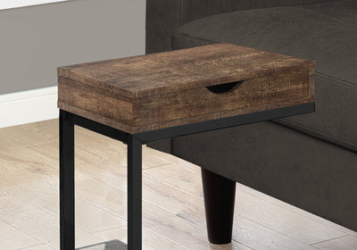 Accent Table - Brown Reclaimed Wood-Look / Black / Drawer - I 3406