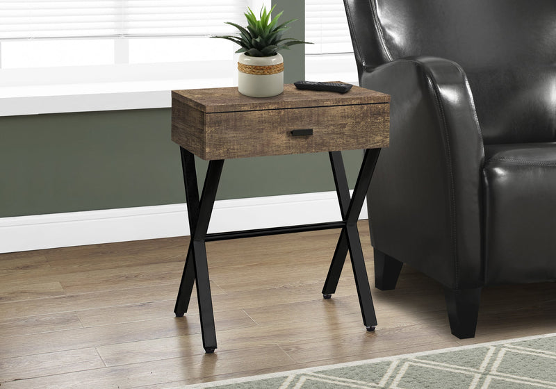 Accent Table - 24"H / Brown Reclaimed Wood / Black Metal - I 3450