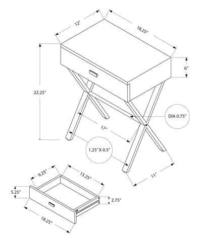 Accent Table - 24"H / Grey Reclaimed Wood / Black Metal - I 3451