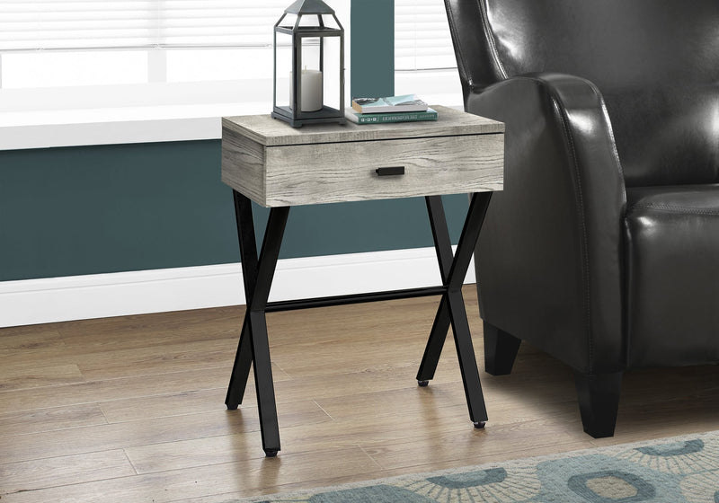 Accent Table - 24"H / Grey Reclaimed Wood / Black Metal - I 3451