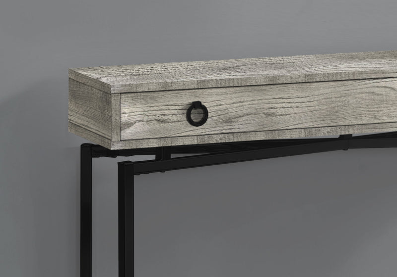 Accent Table - 42"L / Grey Reclaimed Wood / Black Console - I 3454