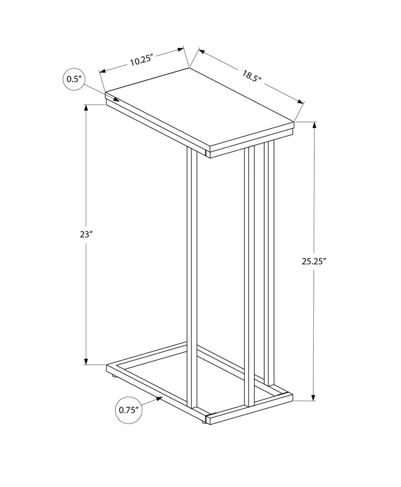 Accent Table - 25"H / Black / Black Metal - I 3467