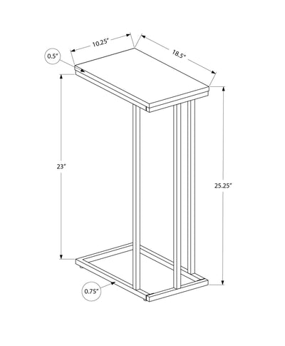 Accent Table - 25"H /White / White Metal - I 3468