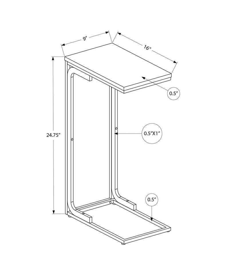 Accent Table - 25"H / Black / Black Metal - I 3477