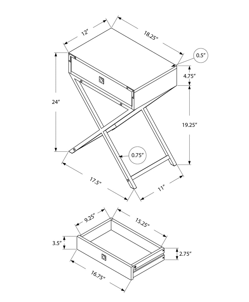 Accent Table - 24"H / Grey Cement / Black Nickel Metal - I 3552