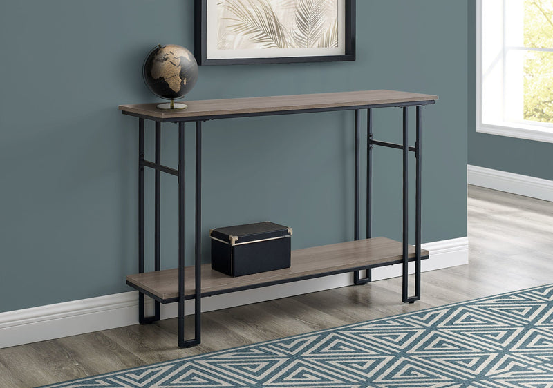 Accent Table - 48"L / Taupe / Black Metal Hall Console - I 3577