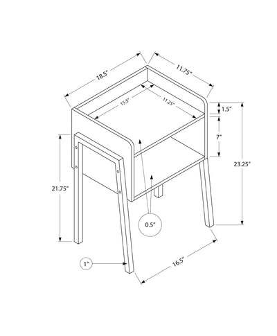 Accent Table - 23"H / Black Marble / Black Metal - I 3590