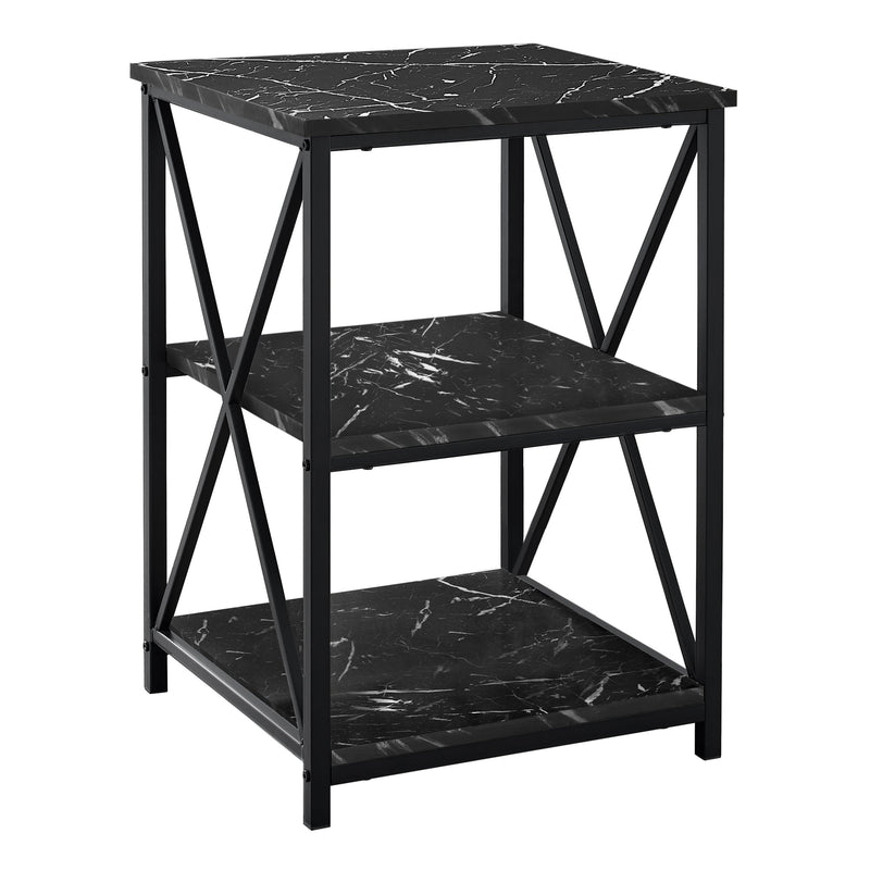 Accent Table - 26"H / Black Marble / Black Metal - I 3595