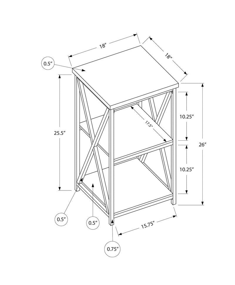 Accent Table - 26"H / Black Marble / Black Metal - I 3595