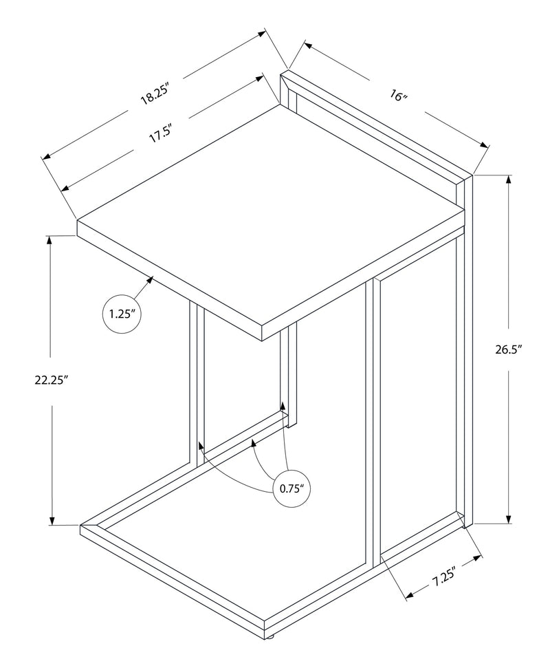 Accent Table - 25"H / Grey Reclaimed Wood / Black Metal - I 3631