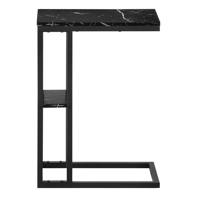 Accent Table - 25"H / Black Marble / Black Metal - I 3674