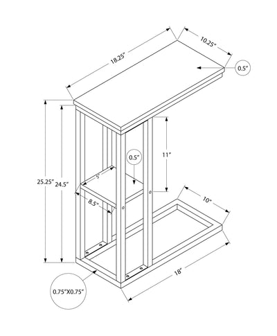 Accent Table - 25"H / White Marble / Black Metal - I 3675