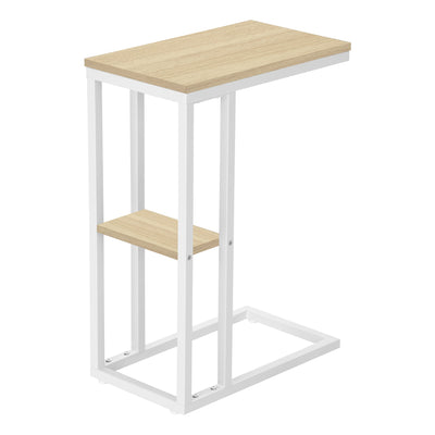 Accent Table - 25"H / Natural / White Metal - I 3677