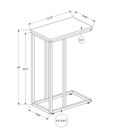 Accent Table - 25"H / Black / Black Metal - I 3761