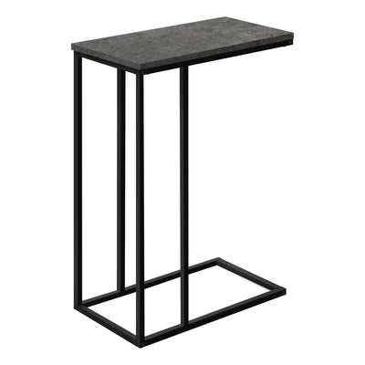 Accent Table - 25"H / Grey Stone-Look / Black Metal - I 3765