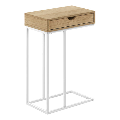 Accent Table - 25"H / Natural / White Metal - I 3775