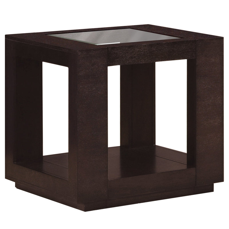 Accent Table - Espresso Veneer With Glass Insert - I 7811E