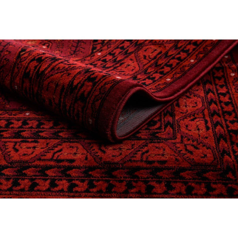 Afghan Powerloomed Red Black Rug Herati - VI-AFG-6919B-23