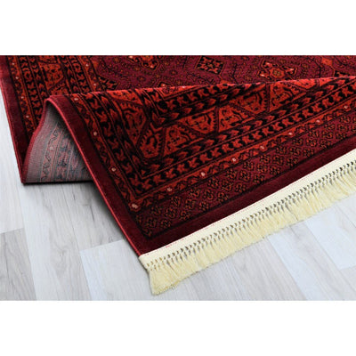 Afghan Powerloomed Red Black Rug Herati - VI-AFG-6919B-23