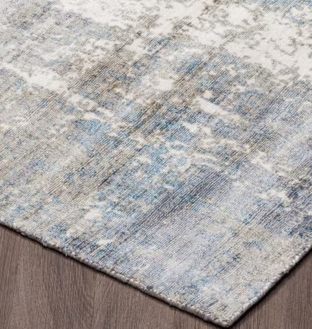 Allure Hand-Loomed Viscose Blue Rug - VI-ALL-58-SH06BLU