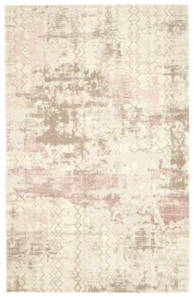 Pink Ivory Textured Abstract Rug - VI-ARI-58-4494A-PINK