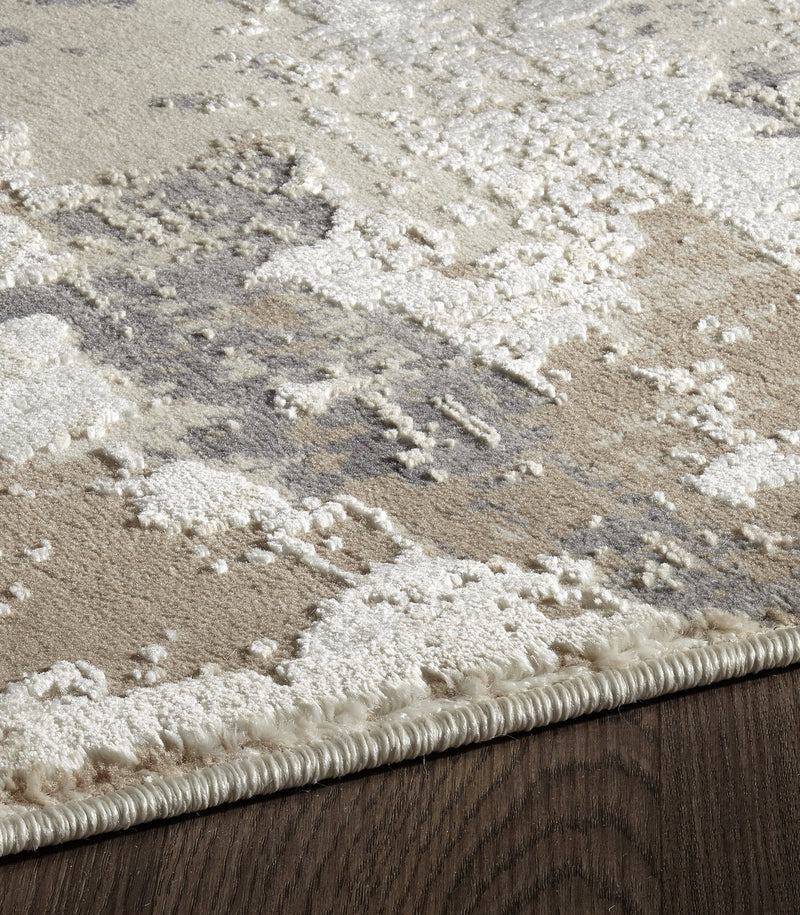 Dark Grey Cream Textured Abstract Rug - VI-ARI-81-4494A-SDGREY