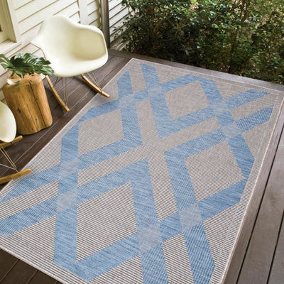 Carnival Indoor-Outdoor Polypropylene Light Grey Blue Rug - VI-CAR-35-2005-GRYBLU