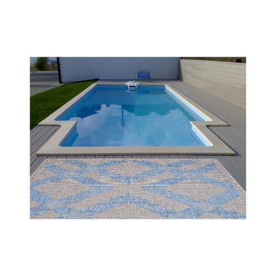 Carnival Indoor-Outdoor Polypropylene Light Grey Blue Rug - VI-CAR-35-2005-GRYBLU