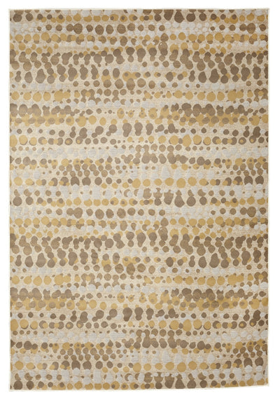 Muted Grey Ivory Dots Abstract Rug - VI-CHA-46-1005