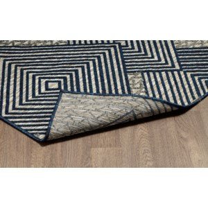 Modern Geometric Diamond Polypropylene Navy Grey Outdoor Rug - VI-ODE-35-1607-NVYLGRY