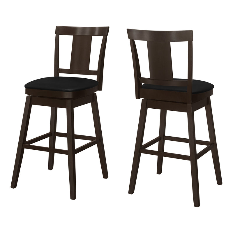 Barstool - 2Pcs / 44"H / Espresso / Swivel Bar Height - I 1230