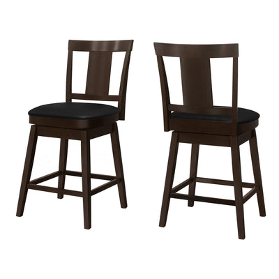 Barstool - 2Pcs / 39"H / Espresso / Swivel Counter Height - I 1231