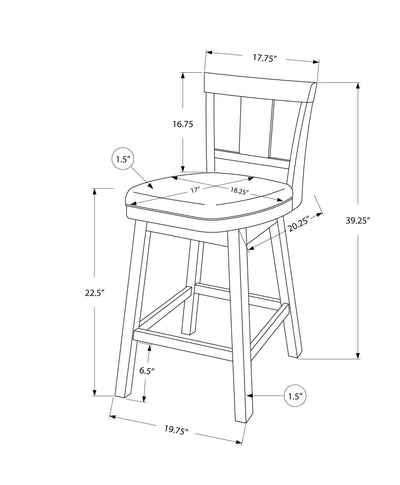 Barstool - 2Pcs / 39"H / Espresso / Swivel Counter Height - I 1231