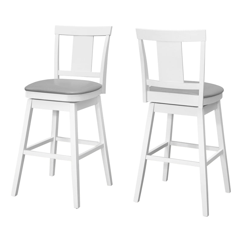 Barstool - 2Pcs / 44"H / White / Swivel Bar Height - I 1232