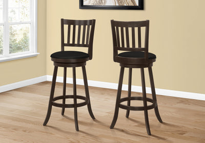 Barstool - 2Pcs / 44"H / Espresso / Swivel Bar Height - I 1236