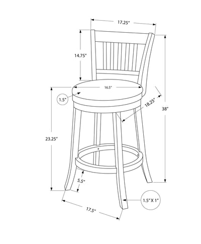 Barstool - 2Pcs / 39"H / Espresso / Swivel Counter Height - I 1237