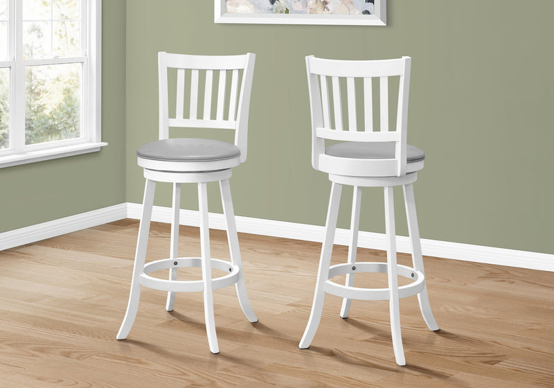 Barstool - 2Pcs / 44"H / White / Swivel Bar Height - I 1238