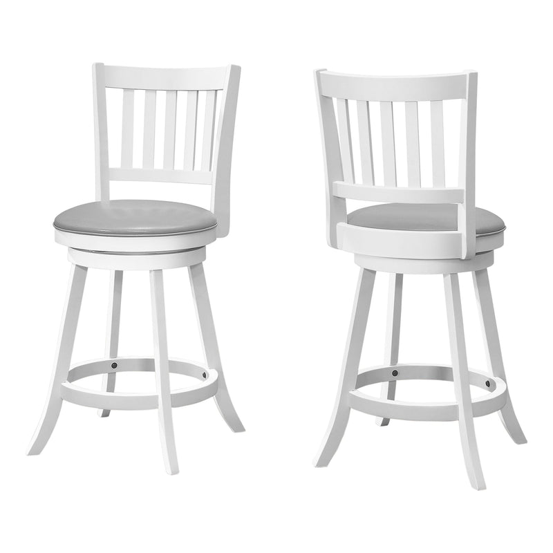 Barstool - 2Pcs / 39"H / White / Swivel Counter Height - I 1239