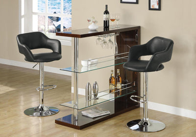 Barstool - Black / Chrome Metal Hydraulic Lift - I 2357