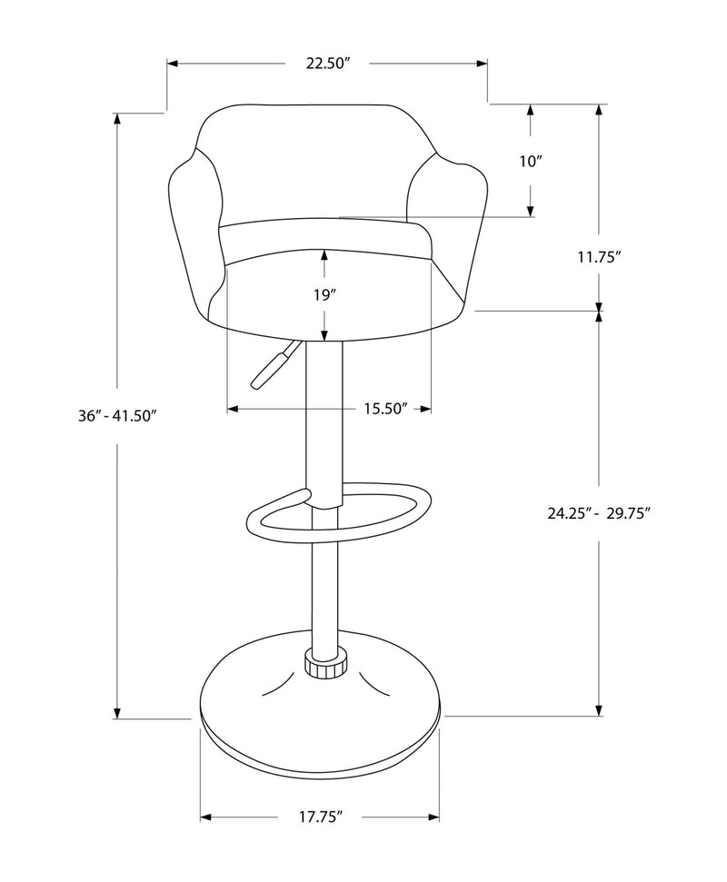 Barstool - Black / Chrome Metal Hydraulic Lift - I 2357