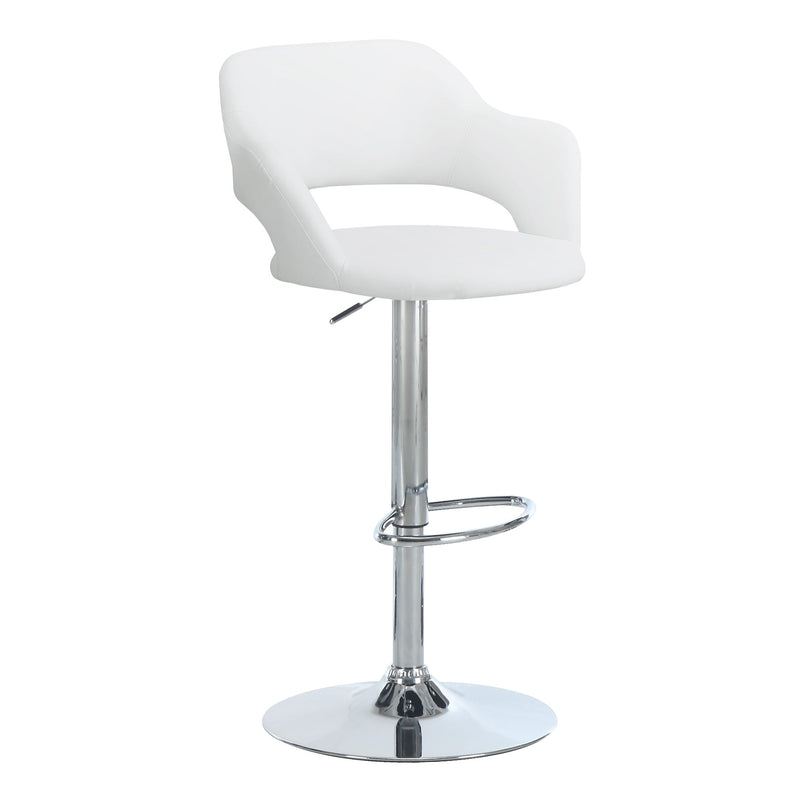 Barstool - White / Chrome Metal Hydraulic Lift - I 2358