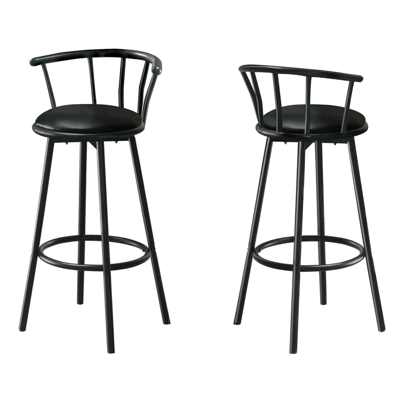 Barstool - 2Pcs / 36"H / Swivel / Black Metal - I 2398