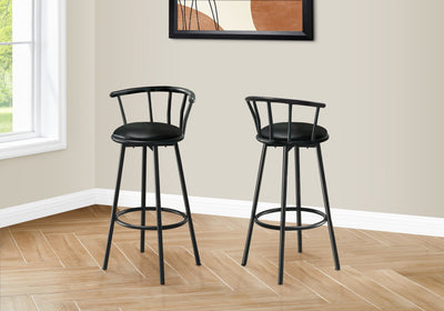 Barstool - 2Pcs / 36"H / Swivel / Black Metal - I 2398