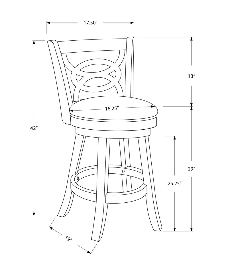 Barstool - 2Pcs / 42"H / Swivel / Dark Oak Bar Height - I 1251