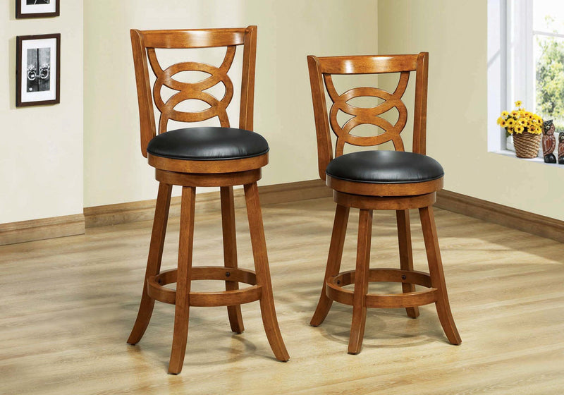 Barstool - 2Pcs / 42"H / Swivel / Dark Oak Bar Height - I 1251