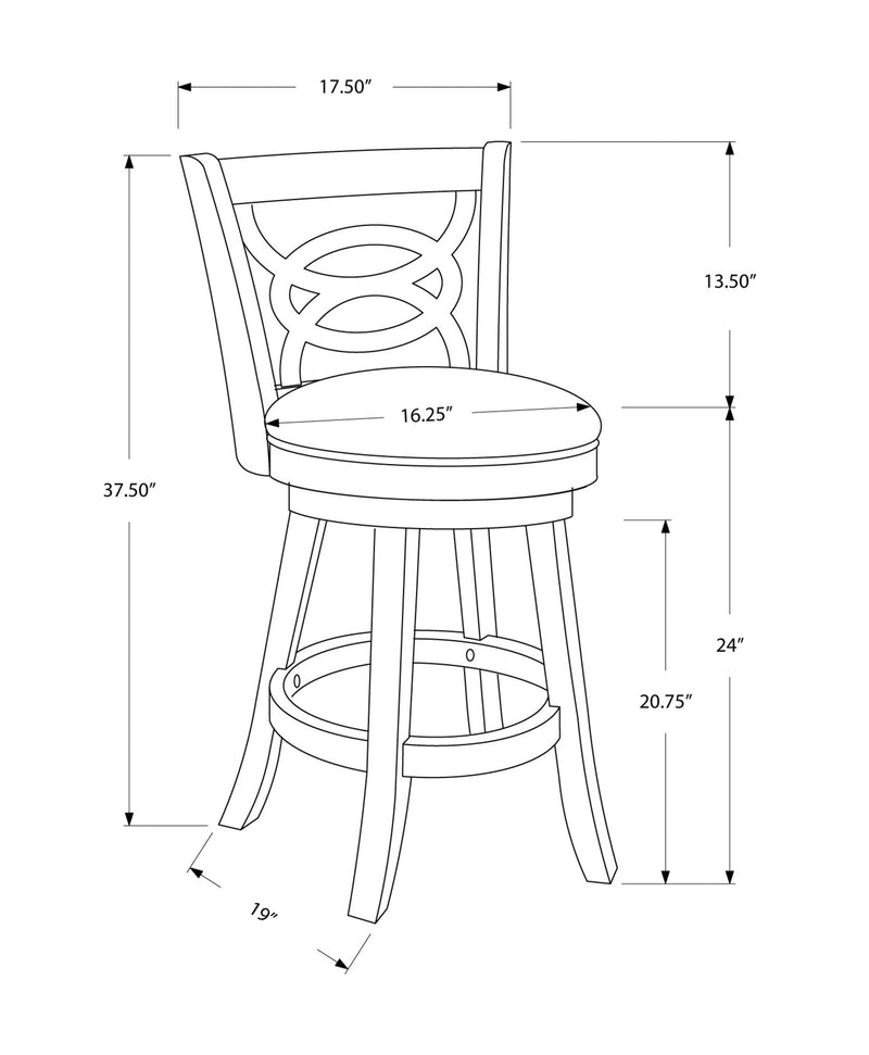 Barstool - 2Pcs / 39"H / Swivel / Oak Counter Height - I 1252